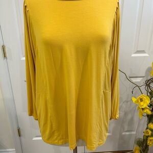 Chico's Yellow Long Sleeve Pocket Tunic